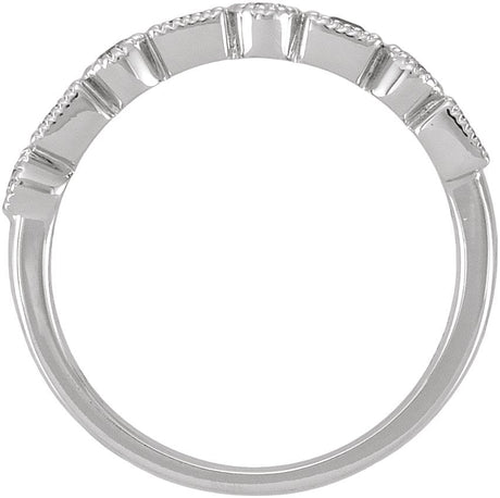 14K Gold Square Natural Blue Sapphire Milgrain Bezel-Set Anniversary Band – 1/5 CTW - view 2