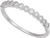 Platinum Round Natural Diamond Milgrain Bezel-Set Anniversary Band – 1/6 CTW - view 4