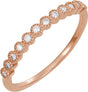14K Gold Round Natural Diamond Milgrain Bezel-Set Anniversary Band – nan Stones - Rose Gold