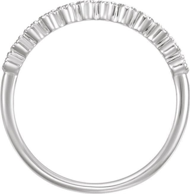 Platinum Round Natural Diamond Milgrain Bezel-Set Anniversary Band – 1/6 CTW - view 2