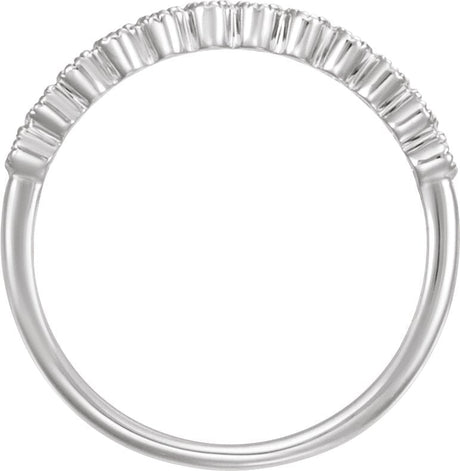 10K Gold Round Natural Diamond Milgrain Bezel-Set Anniversary Band – nan Stones - view 2
