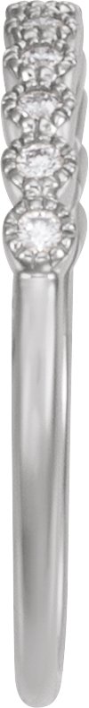 Platinum Round Natural Diamond Milgrain Bezel-Set Anniversary Band – 1/6 CTW - view 3