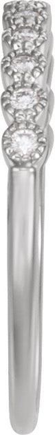 Platinum Round Natural Diamond Milgrain Bezel-Set Anniversary Band – 1/6 CTW - view 3