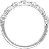Platinum Round Natural Diamond Rose-Cut Geometric Anniversary Band – 3 mm Stones - view 2