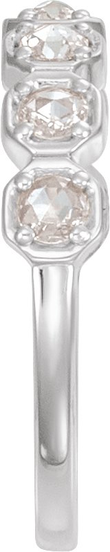 Platinum Round Natural Diamond Rose-Cut Geometric Anniversary Band – 3 mm Stones - view 3