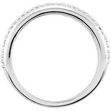 Platinum Round Natural Diamond Floral Anniversary Band – 1 mm Stones - view 2