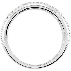 Platinum Round Natural Diamond Floral Anniversary Band – 1 mm Stones - view 2