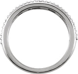 Platinum Round Natural Diamond Sculptural Anniversary Band – 1 mm Stones - view 2