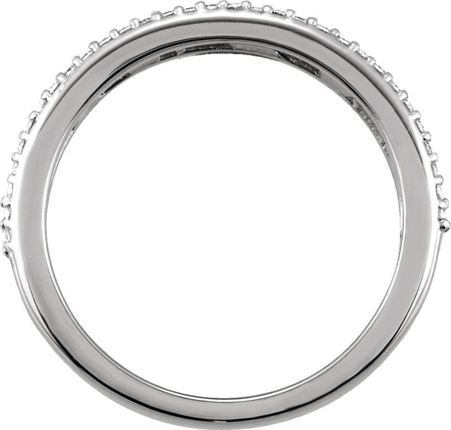 Platinum Round Natural Diamond Sculptural Anniversary Band – 1 mm Stones - view 2