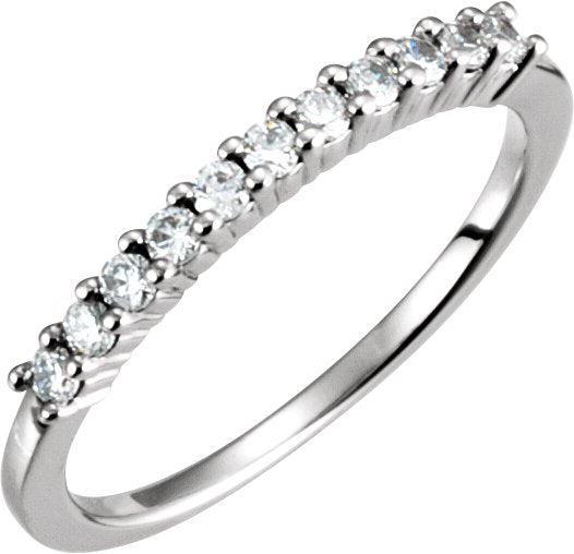 14K Gold Round Natural Diamond Eleven-Stone Anniversary Band – 1/5–1 CTW - White Gold