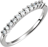 14K Gold Round Lab-Grown Diamond Eleven-Stone Anniversary Band – 1/5–1 CTW - White Gold