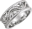 Platinum Round Natural Diamond Sculptural Anniversary Band – 1 mm Stones