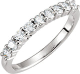 14K Gold Round Natural Diamond Anniversary Band – 1/5–5/8 CTW - White Gold