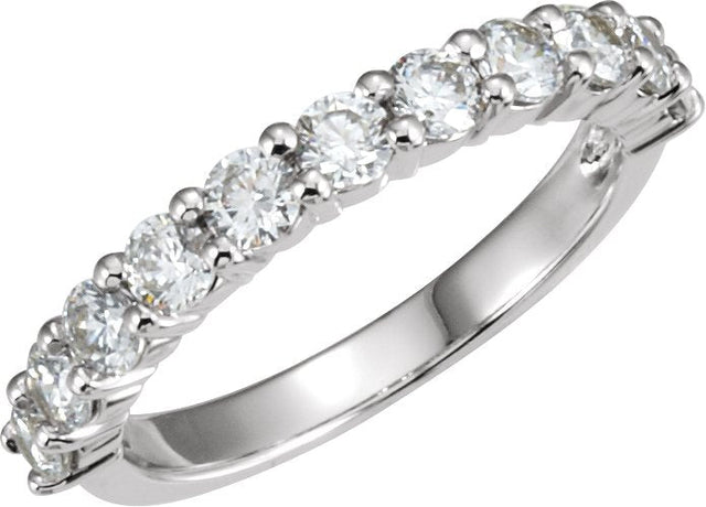 14K Gold Round Lab-Grown Diamond Eleven-Stone Anniversary Band – 1/5–1 CTW - White Gold