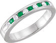 Platinum Round Natural Emerald Channel-Set Eleven-Stone Anniversary Band – 1/10–1/8 CTW