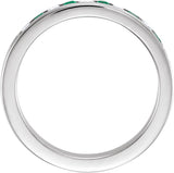 Platinum Round Natural Emerald Channel-Set Eleven-Stone Anniversary Band – 1/10–1/8 CTW - view 2