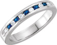 Platinum Round Natural Blue Sapphire Channel-Set Eleven-Stone Anniversary Band – 1/10–1/8 CTW
