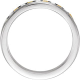 Platinum Round Natural Yellow Sapphire Channel-Set Eleven-Stone Anniversary Band – 1/10–1/8 CTW - view 2