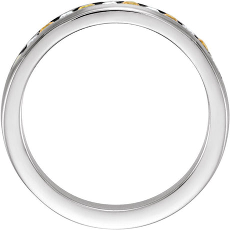 Platinum Round Natural Yellow Sapphire Channel-Set Eleven-Stone Anniversary Band – 1/10–1/8 CTW - view 2