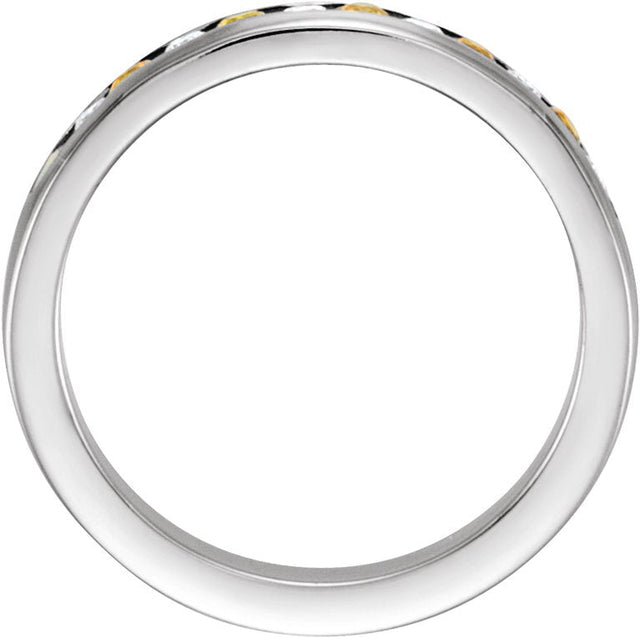 Platinum Round Natural Yellow Sapphire Channel-Set Eleven-Stone Anniversary Band – 1/10–1/8 CTW - view 2