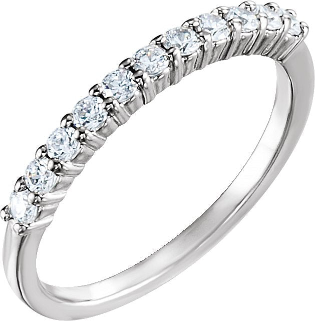 14K Gold Round Natural Diamond Eleven-Stone Anniversary Band – 1/5–1 CTW - White Gold