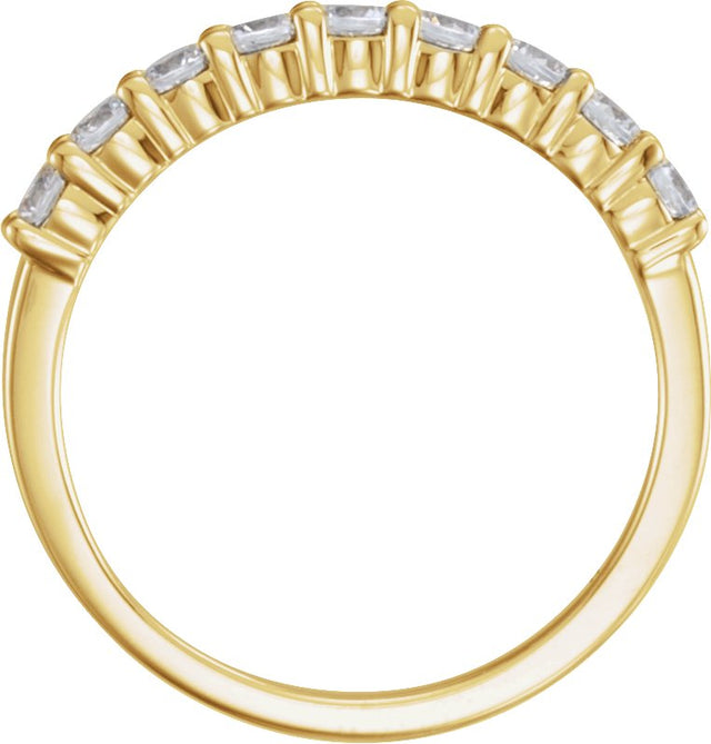 14K Gold Round Natural Diamond Anniversary Band – 1/5–5/8 CTW - Yellow Gold - view 2