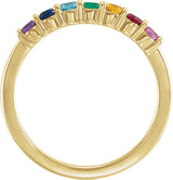 14K Gold Natural Multi-Gemstone Seven-Stone Anniversary Band – 2.5 mm Round - view 4
