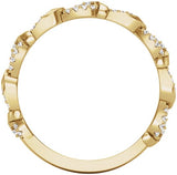 14K Gold Round Natural Diamond Anniversary Band – 1/5 CTW - Yellow Gold - view 2