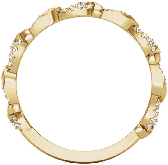 14K Gold Round Natural Diamond Anniversary Band – 1/5 CTW - Yellow Gold - view 2