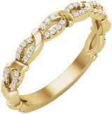 14K Gold Round Natural Diamond Anniversary Band – 1/5 CTW - Yellow Gold