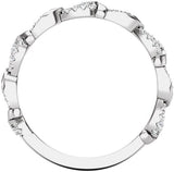 14K Gold Round Natural Diamond Anniversary Band – 1/5 CTW - White Gold - view 2