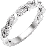 14K Gold Round Natural Diamond Anniversary Band – 1/5 CTW - White Gold