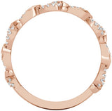 14K Gold Round Natural Diamond Anniversary Band – 1/5 CTW - Rose Gold - view 2