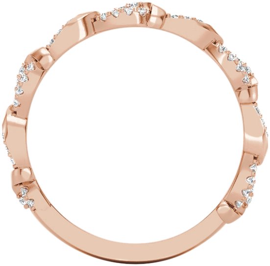 14K Gold Round Natural Diamond Anniversary Band – 1/5 CTW - Rose Gold - view 2