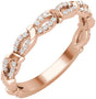 14K Gold Round Natural Diamond Anniversary Band – 1/5 CTW - Rose Gold