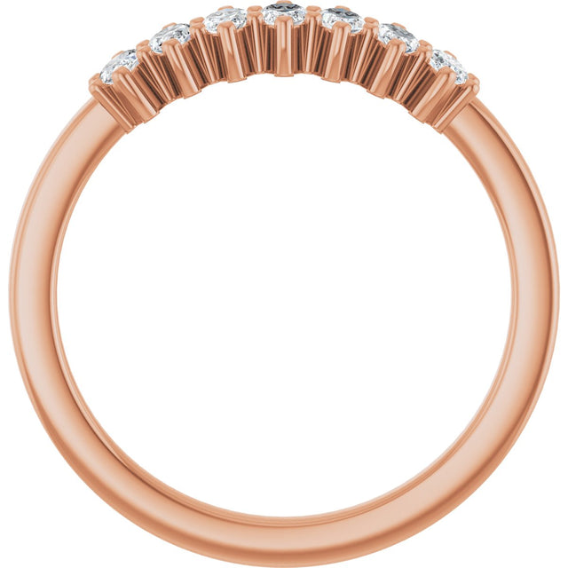 14K Gold Lab-Grown Diamond Seven-Stone Anniversary Band - Rose Gold - view 7