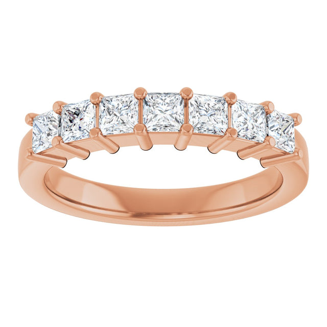 14K Gold Lab-Grown Diamond Seven-Stone Anniversary Band - Rose Gold - view 8
