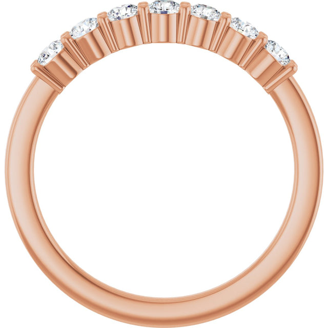 14K Gold Lab-Grown Diamond Seven-Stone Anniversary Band - Rose Gold - view 7