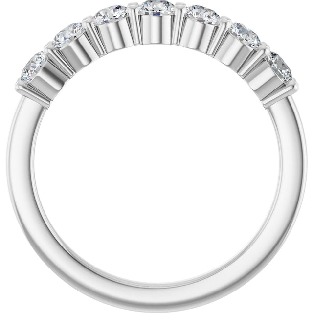 Platinum Natural Diamond Seven-Stone Anniversary Band - view 7