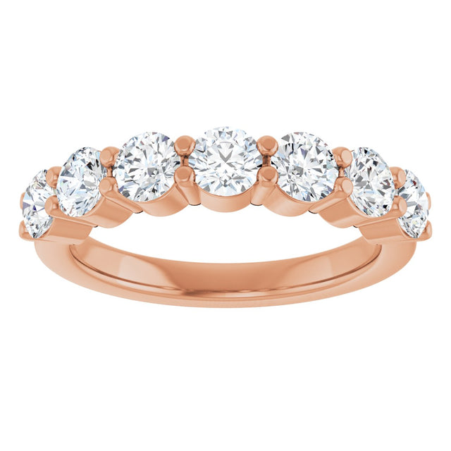 14K Gold Lab-Grown Diamond Seven-Stone Anniversary Band - Rose Gold - view 8