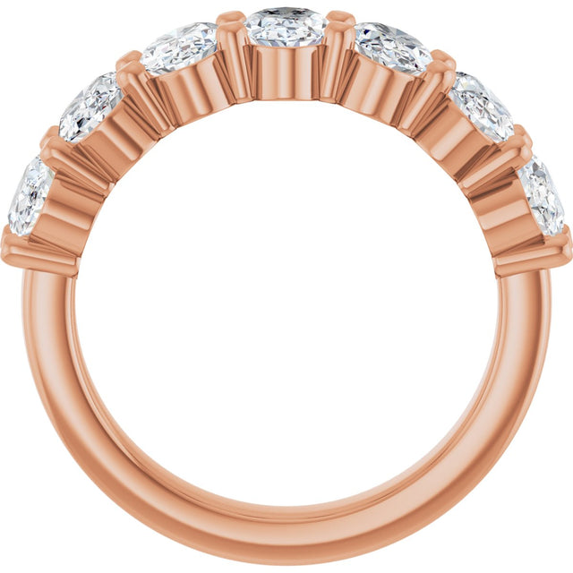 14K Gold Lab-Grown Diamond Seven-Stone Anniversary Band - Rose Gold - view 7