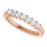 14K Gold Lab-Grown Diamond Seven-Stone Anniversary Band - Rose Gold - view 10