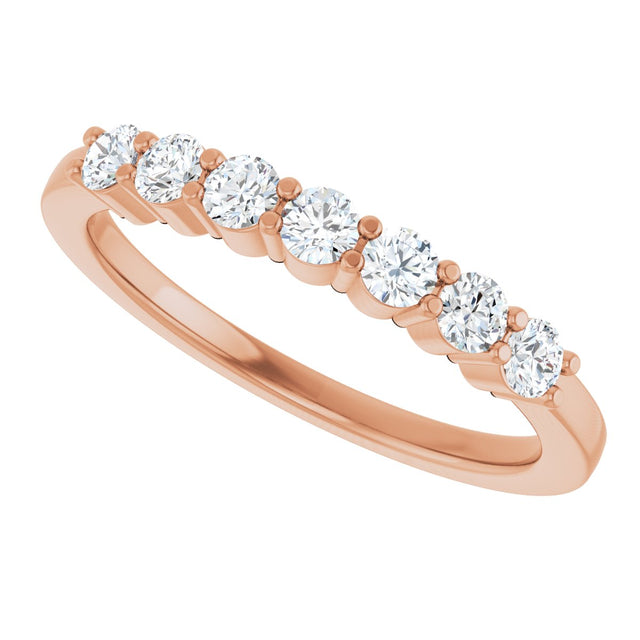 14K Gold Lab-Grown Diamond Seven-Stone Anniversary Band - Rose Gold - view 10