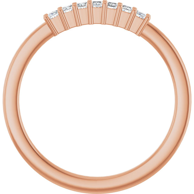 14K Gold Lab-Grown Diamond Seven-Stone Anniversary Band - Rose Gold - view 7