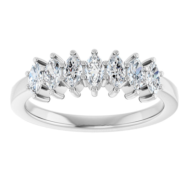 Platinum Lab-Grown Diamond Seven-Stone Anniversary Band - view 8