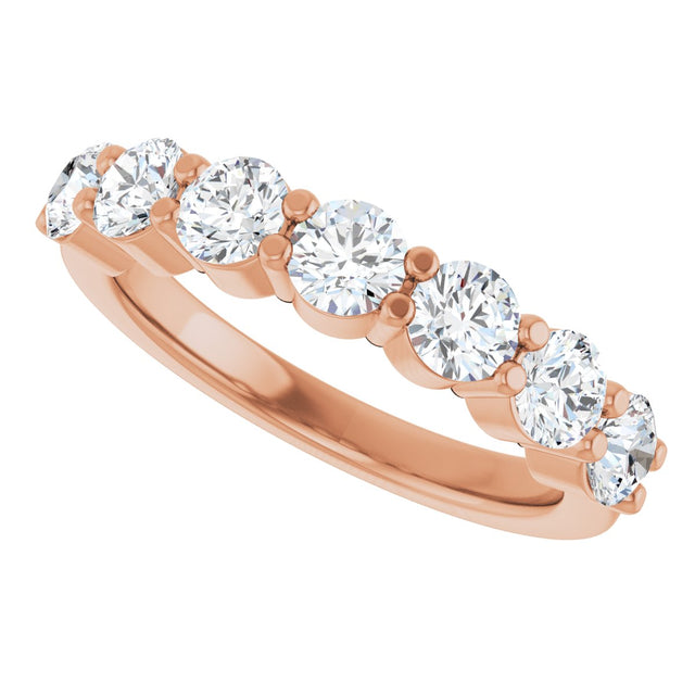 14K Gold Lab-Grown Diamond Seven-Stone Anniversary Band - Rose Gold - view 10