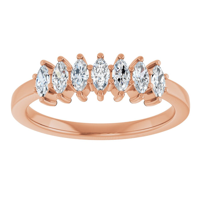 14K Gold Lab-Grown Diamond Seven-Stone Anniversary Band - Rose Gold - view 8