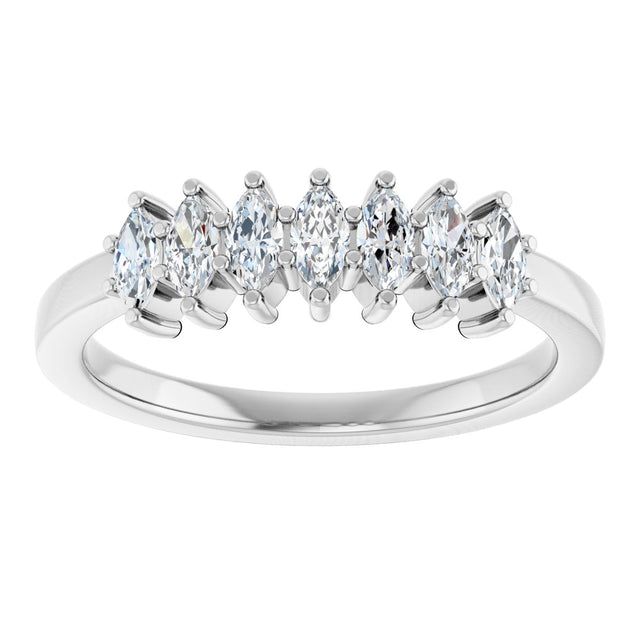 Platinum Lab-Grown Diamond Seven-Stone Anniversary Band - view 8