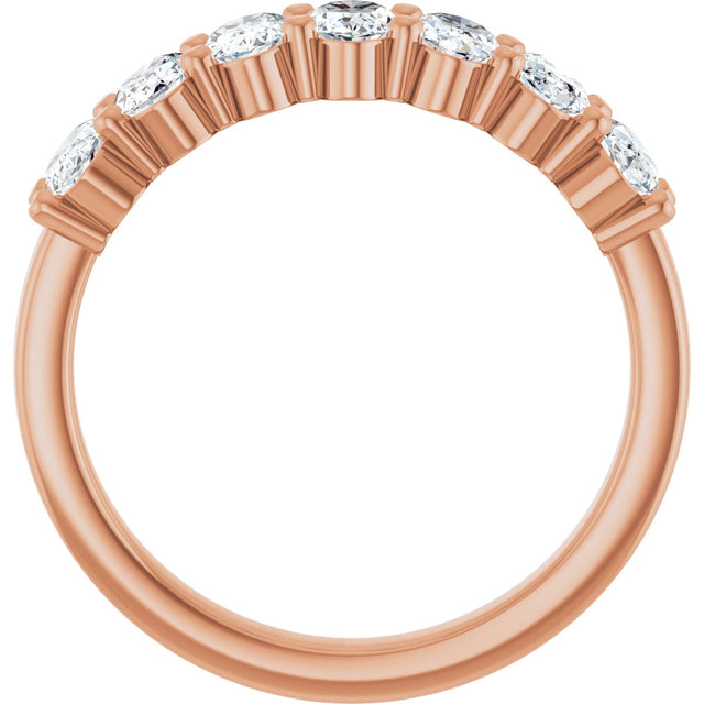 14K Gold Lab-Grown Diamond Seven-Stone Anniversary Band - Rose Gold - view 7