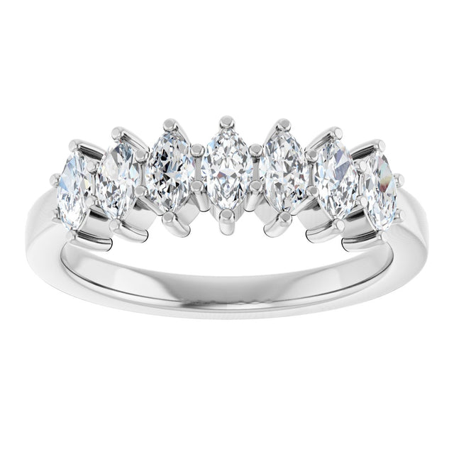 Platinum Lab-Grown Diamond Seven-Stone Anniversary Band - view 8